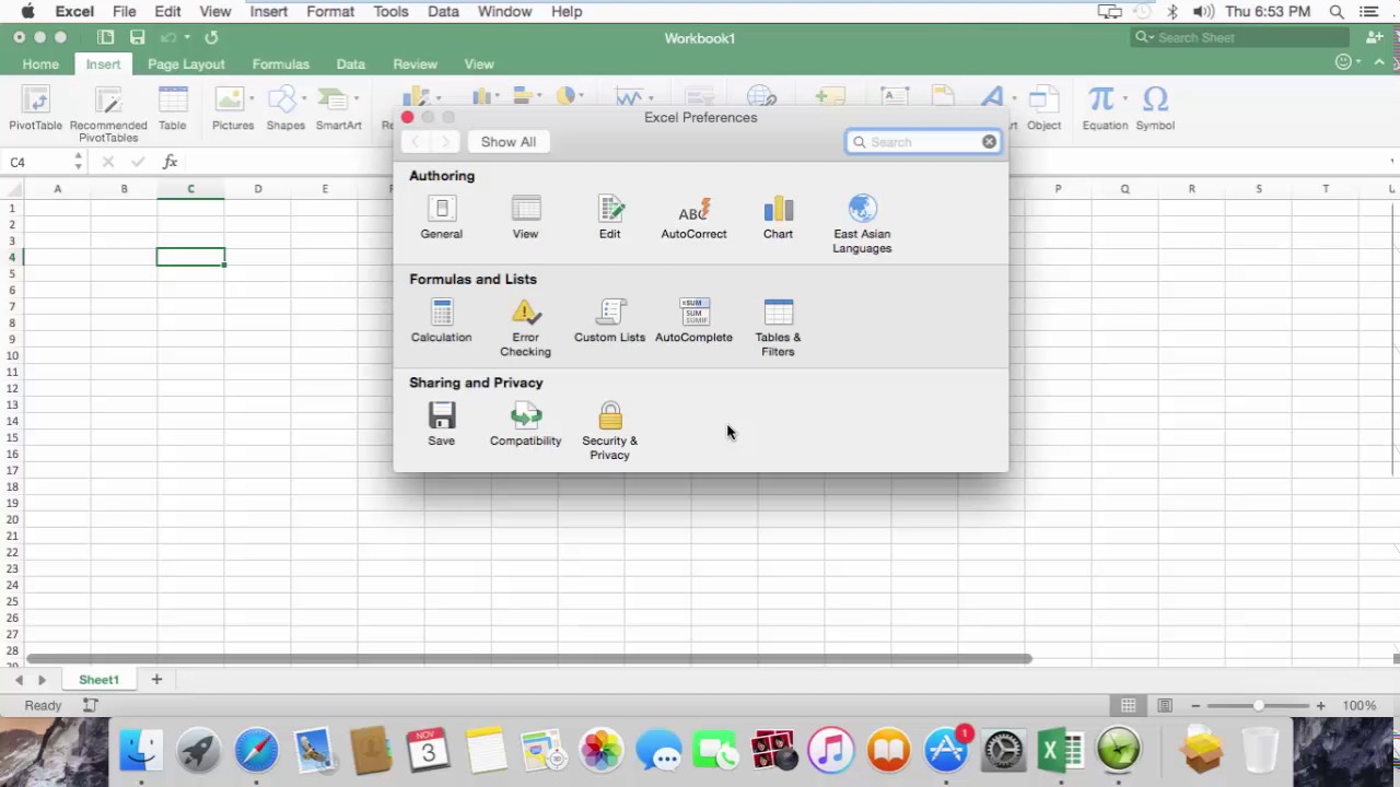 Excel For Mac 2016