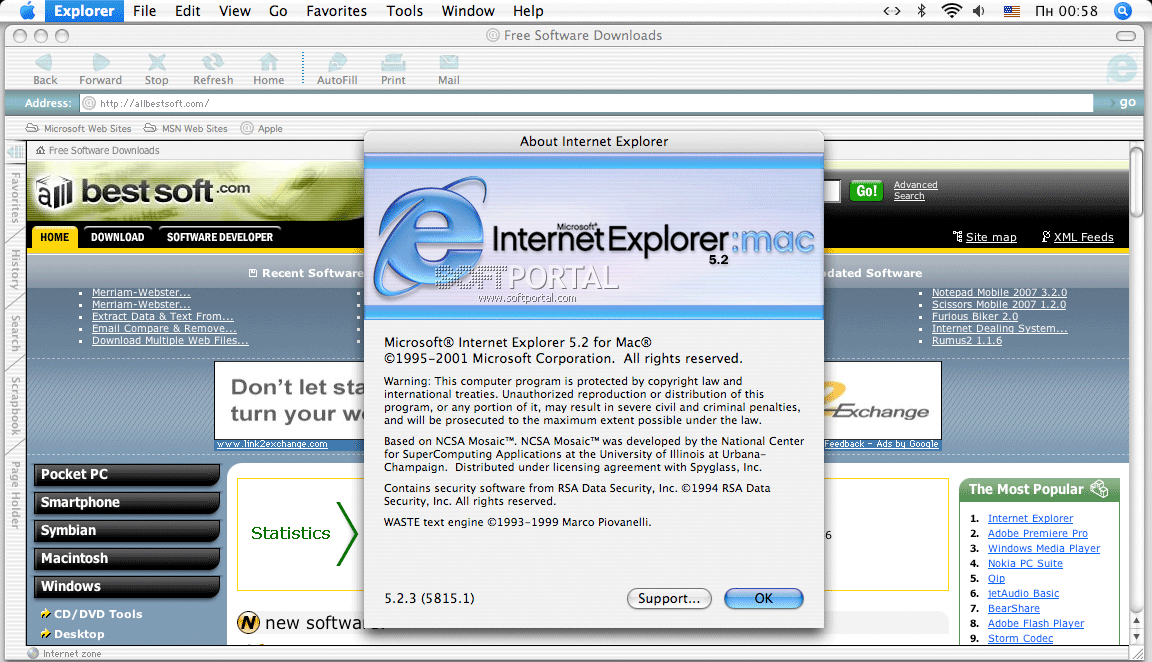 Internet explorer for mac os x